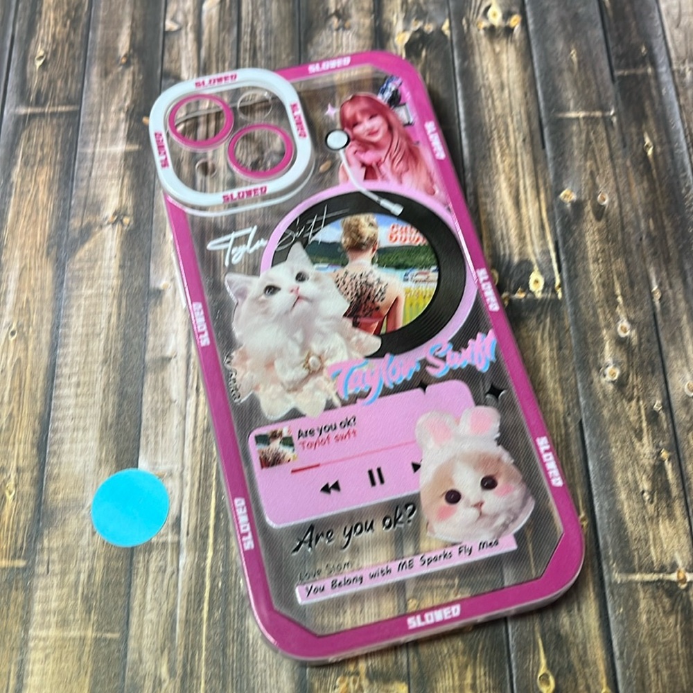 5for$10 Taylor Swift Music Pink Cute Collage iPhone 15 Clear Slim Phone Case